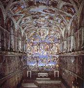 Michelangelo Buonarroti Sixtijnse chapel with the ceiling painting oil painting